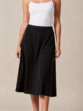 Eileen Fisher Black A-Line Skirt | Size XS | Italian Fabric
